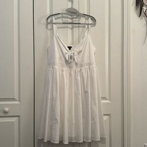 White front tie dress